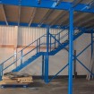 Industrial Mezzanine in painted finish showing standard column to beam connection