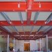 Industrial mezzanine bespoke system under construction in school gymnasium