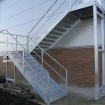 External fire escape stairs in galvanized finish